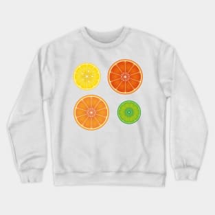 Citrus Slices Pattern: Orange, Lemon, Lime, Grapefruit Crewneck Sweatshirt